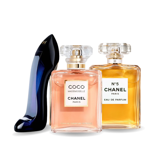 Combo de 3 perfumes  GOOD GIRL, COCO MADEMOISELLE, Chanel Nº5 100ml